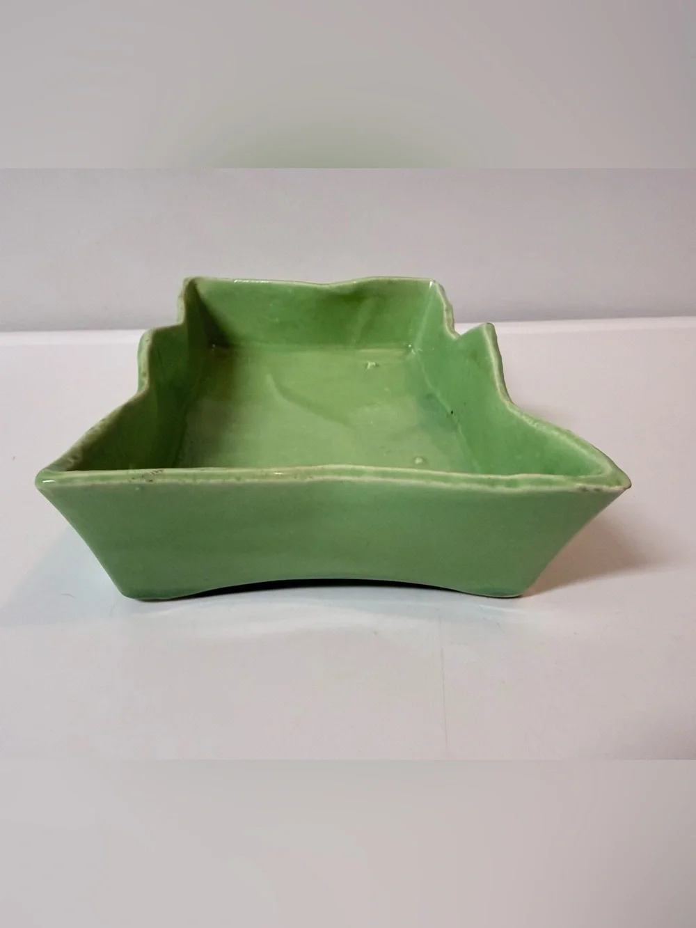 Mccoy Green Ceramic Pottery planter Tray